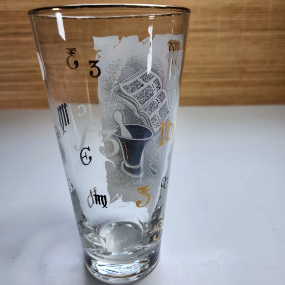 Libbey Glass RX Prescription Tumbler Gold Rimmed Mid Century Vintage 60s - Picture 7 of 10